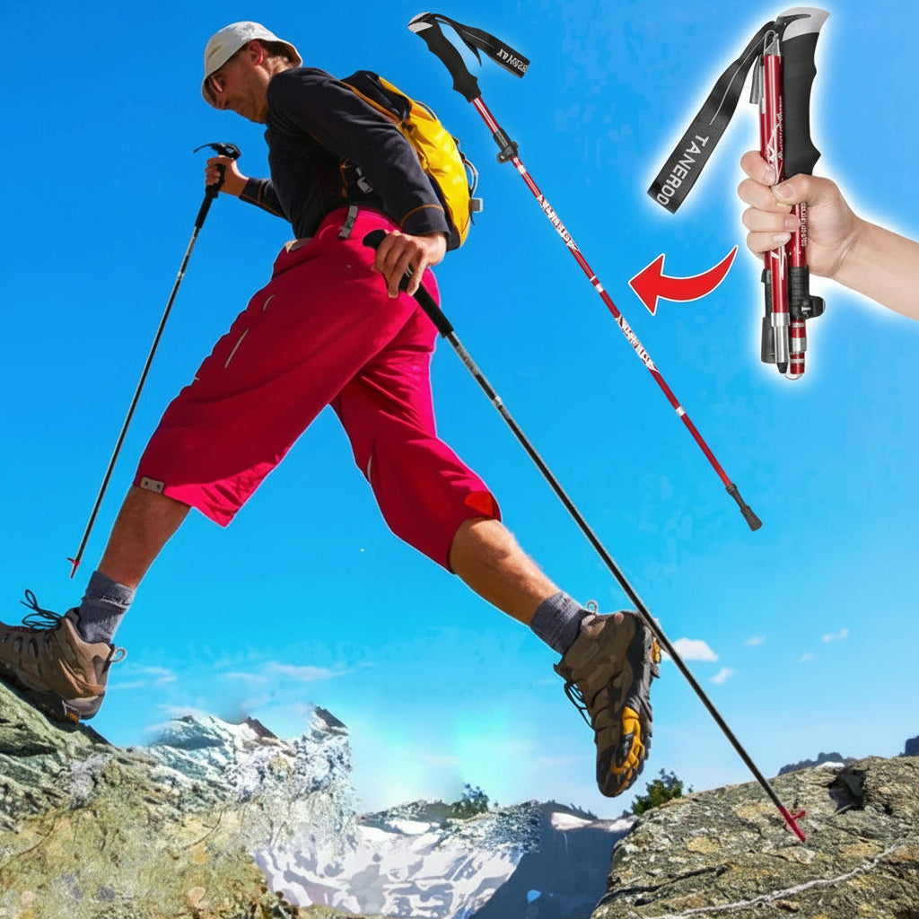 Telescoping Trekking Pole with Ergonomic Handle and Aluminum Alloy Shaft