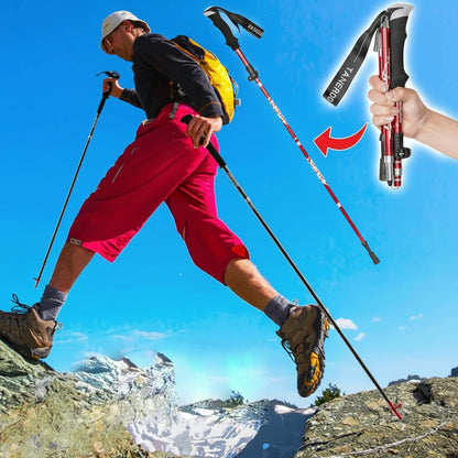 Telescoping Trekking Pole with Ergonomic Handle and Aluminum Alloy Shaft
