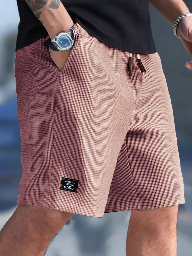 Adjustable Drawstring Shorts for Men with Side Pockets and Regular Fit