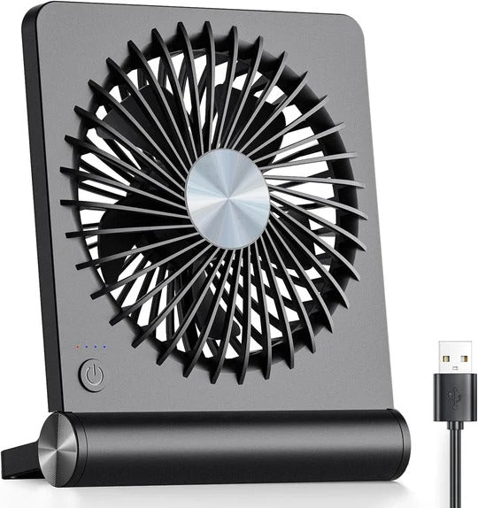 Quiet Desk Fan with Three Speed Levels and 220 Degree Tilt