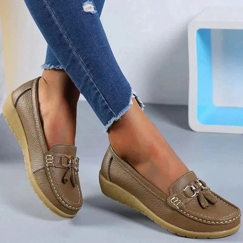 Women's Slip-On Loafers with Contoured Padded Insoles and Air-Permeable Upper