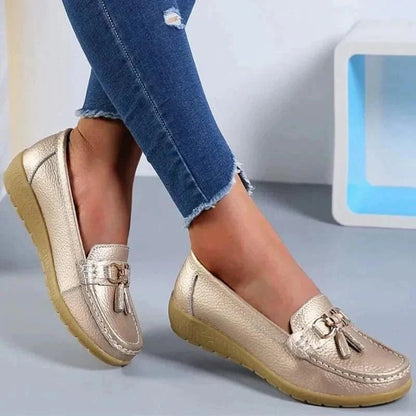 Women's Slip-On Loafers with Contoured Padded Insoles and Air-Permeable Upper