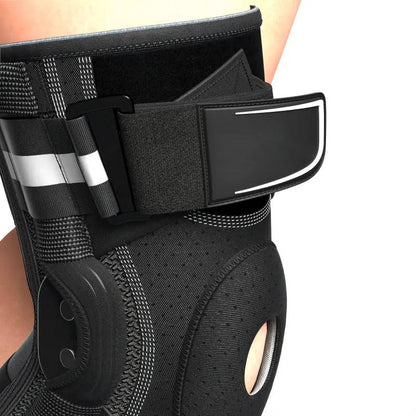 Hinged Knee Brace with Dual Stabilizers and Gel Patella Pad, Adjustable Compression