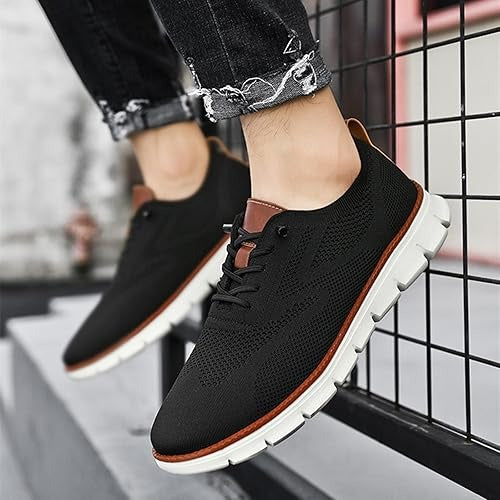 Knit Shoes with Wide Toe Box and Cushioned Insole, Air Flow Moisture Control