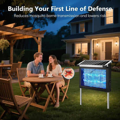 Solar Mosquito Zapper with 4500V Electric Grid and Auto Dusk Activation, 3500 Sq.ft Coverage