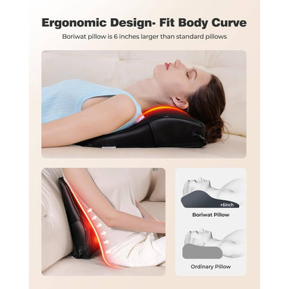 Heated Massage Pillow with 4 Rotating Nodes and Dual Heat Zones