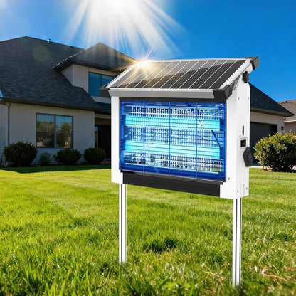 Solar Mosquito Zapper with 4500V Electric Grid and Auto Dusk Activation, 3500 Sq.ft Coverage