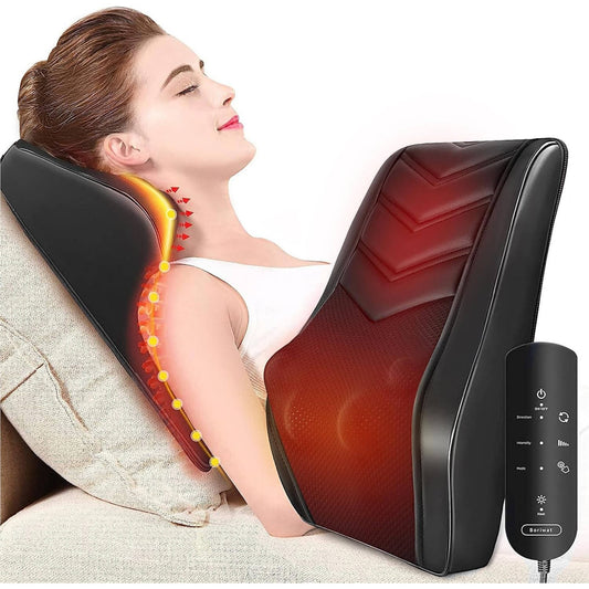 Heated Massage Pillow with 4 Rotating Nodes and Dual Heat Zones