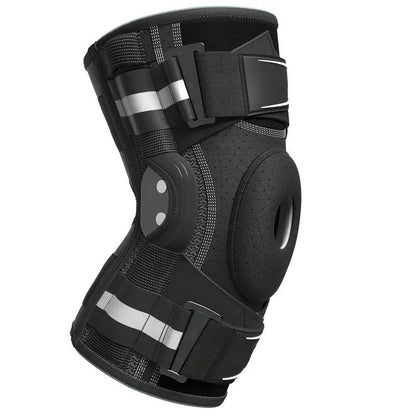 Hinged Knee Brace with Dual Stabilizers and Gel Patella Pad, Adjustable Compression