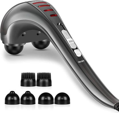 Deep Tissue Percussion Massager with Dual Head and Three Interchangeable Nodes, 3500 Pulses Per Minute