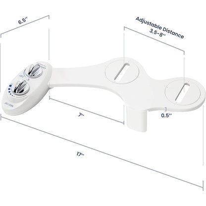 Bidet Attachment with Retractable Nozzle and Adjustable Water Pressure, Steel Braided Hose