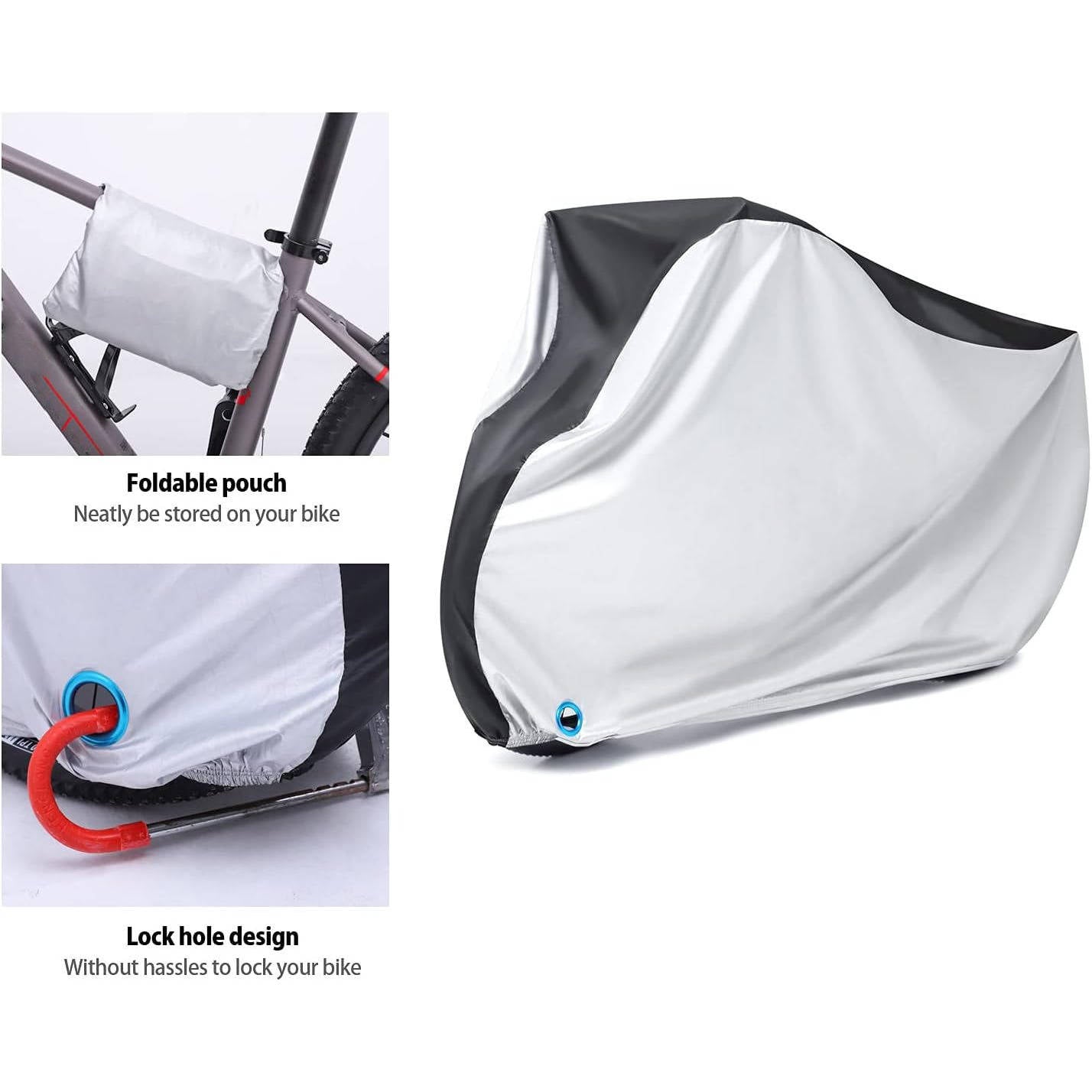 Bicycle Cover with UV Protection, Rain Resistance, and Lock Access for 29-Inch Bikes