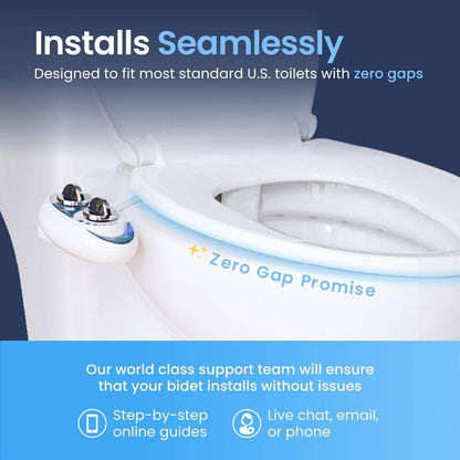 Bidet Attachment with Retractable Nozzle and Adjustable Water Pressure, Steel Braided Hose