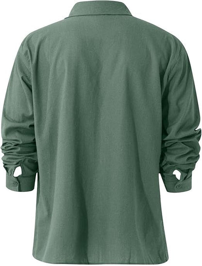 Men's Long Sleeve Linen Shirt for Everyday Wear