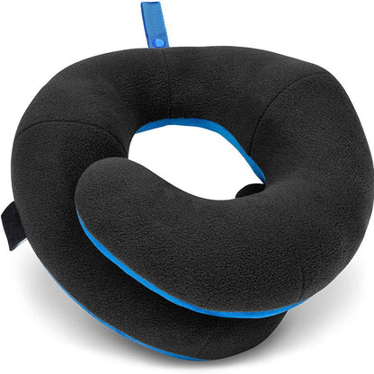 Adjustable Neck Pillow with Dual Fabric Shell and Three-Position Arms, Machine Washable