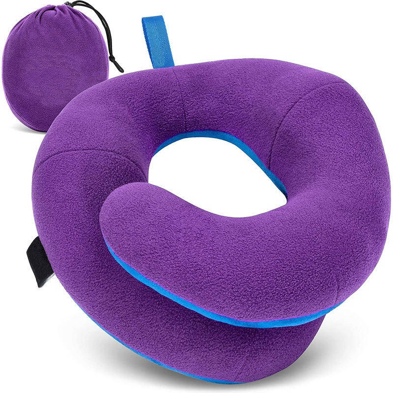 Adjustable Neck Pillow with Dual Fabric Shell and Three-Position Arms, Machine Washable
