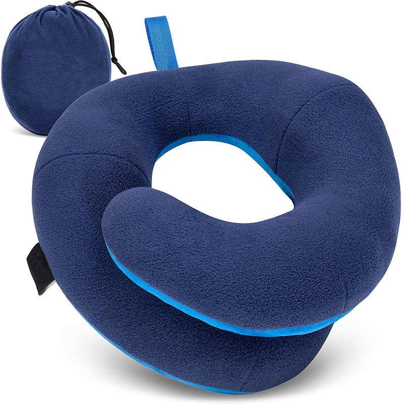 Adjustable Neck Pillow with Dual Fabric Shell and Three-Position Arms, Machine Washable