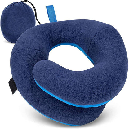 Adjustable Neck Pillow with Dual Fabric Shell and Three-Position Arms, Machine Washable