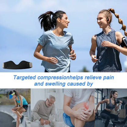 Knee Compression Strap with Silicone Padding and Non-Slip Grip, 2 Pack
