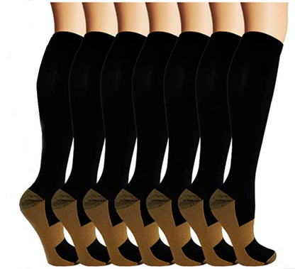 Compression Socks with Copper Infused Fabric, 7 Pairs