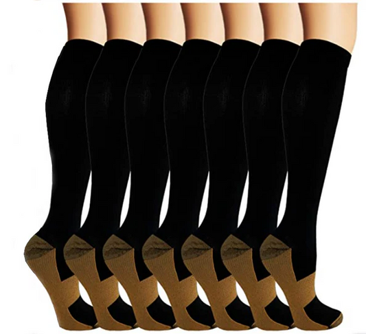 Compression Socks with Copper Infused Fabric, 7 Pairs