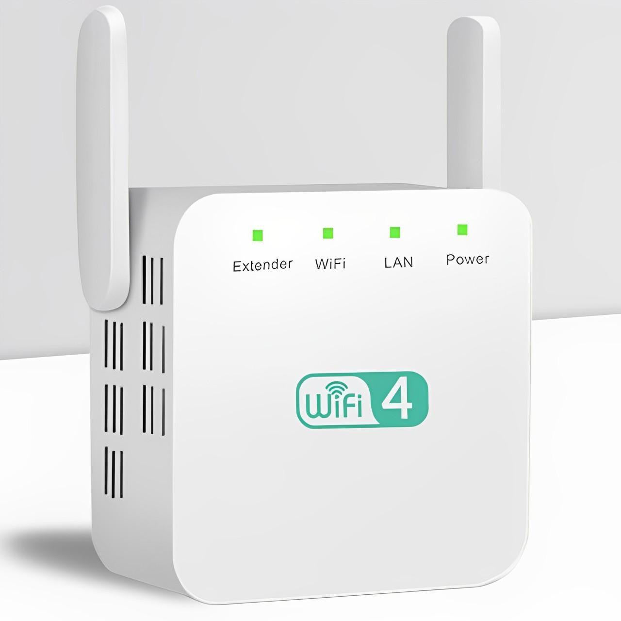 Dual-Band WiFi Extender with High-Gain Antennas and Gigabit Ethernet Port