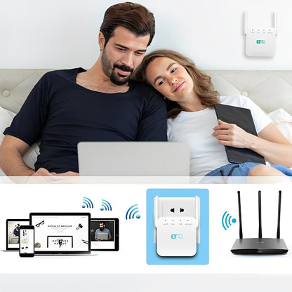 Dual-Band WiFi Extender with High-Gain Antennas and Gigabit Ethernet Port