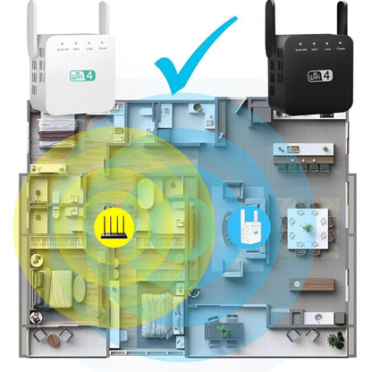 Dual-Band WiFi Extender with High-Gain Antennas and Gigabit Ethernet Port