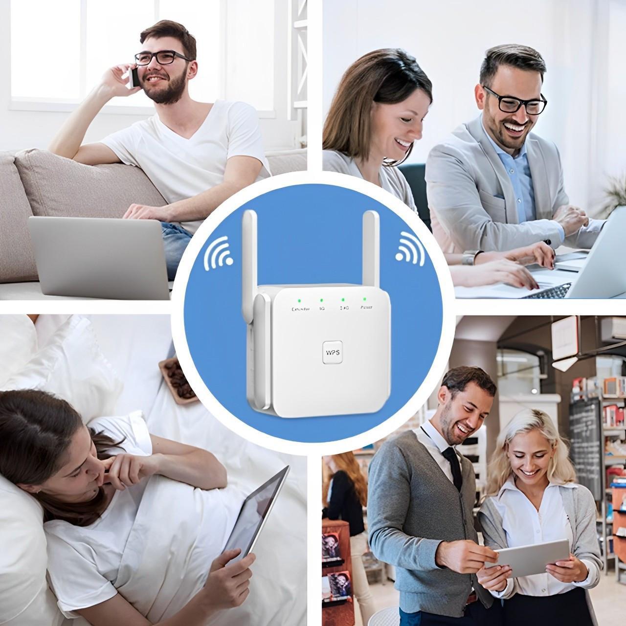 Dual-Band WiFi Extender with High-Gain Antennas and Gigabit Ethernet Port