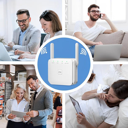 Dual-Band WiFi Extender with High-Gain Antennas and Gigabit Ethernet Port