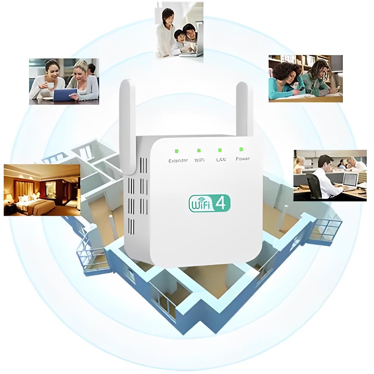 Dual-Band WiFi Extender with High-Gain Antennas and Gigabit Ethernet Port