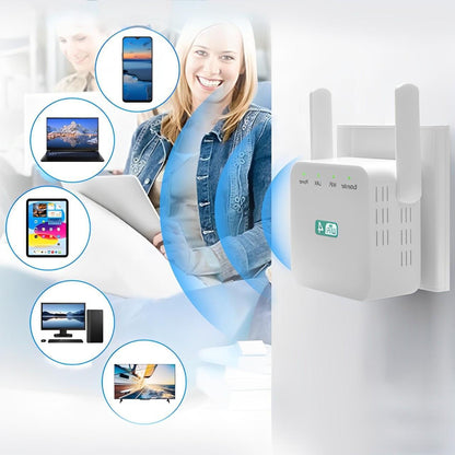Dual-Band WiFi Extender with High-Gain Antennas and Gigabit Ethernet Port