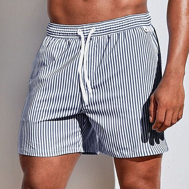 Men's Swim Trunks with Adjustable Drawstring and Relaxed Fit