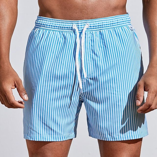 Men's Swim Trunks with Adjustable Drawstring and Relaxed Fit